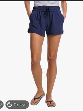 Southern Tide Navy Elastic Drawstring Athletic Shorts